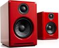Audioengine A2+ 60W Active Desktop Speaker | Integrated DAC & analog amplifier | Direct USB port, 3.5 mm jack and RCA inputs | Cable included (Bluetooth - Wireless, Red) 220-240 volts Not FOR USA